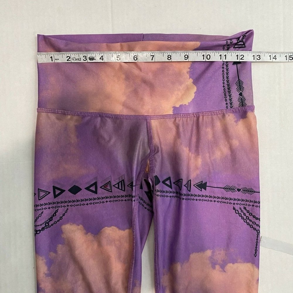 Teeki Yoga Leggings Purple Haze Sz S  Pilates Fitness Gym Made In USA - Picture 7 of 9